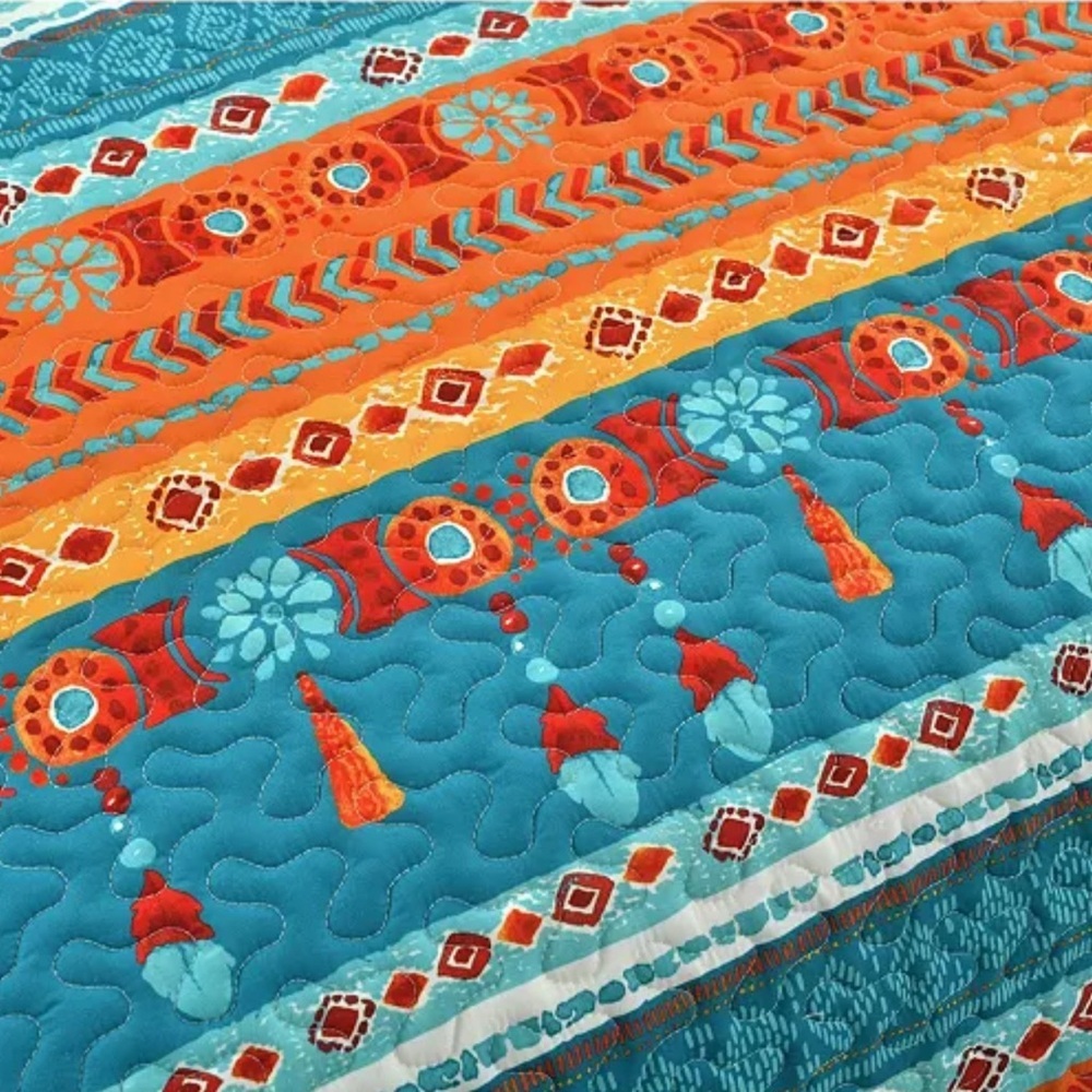 NIB LUSH DECOR BOHO REVERSIBLE 3 PC QUILT SET - Picture 5 of 10